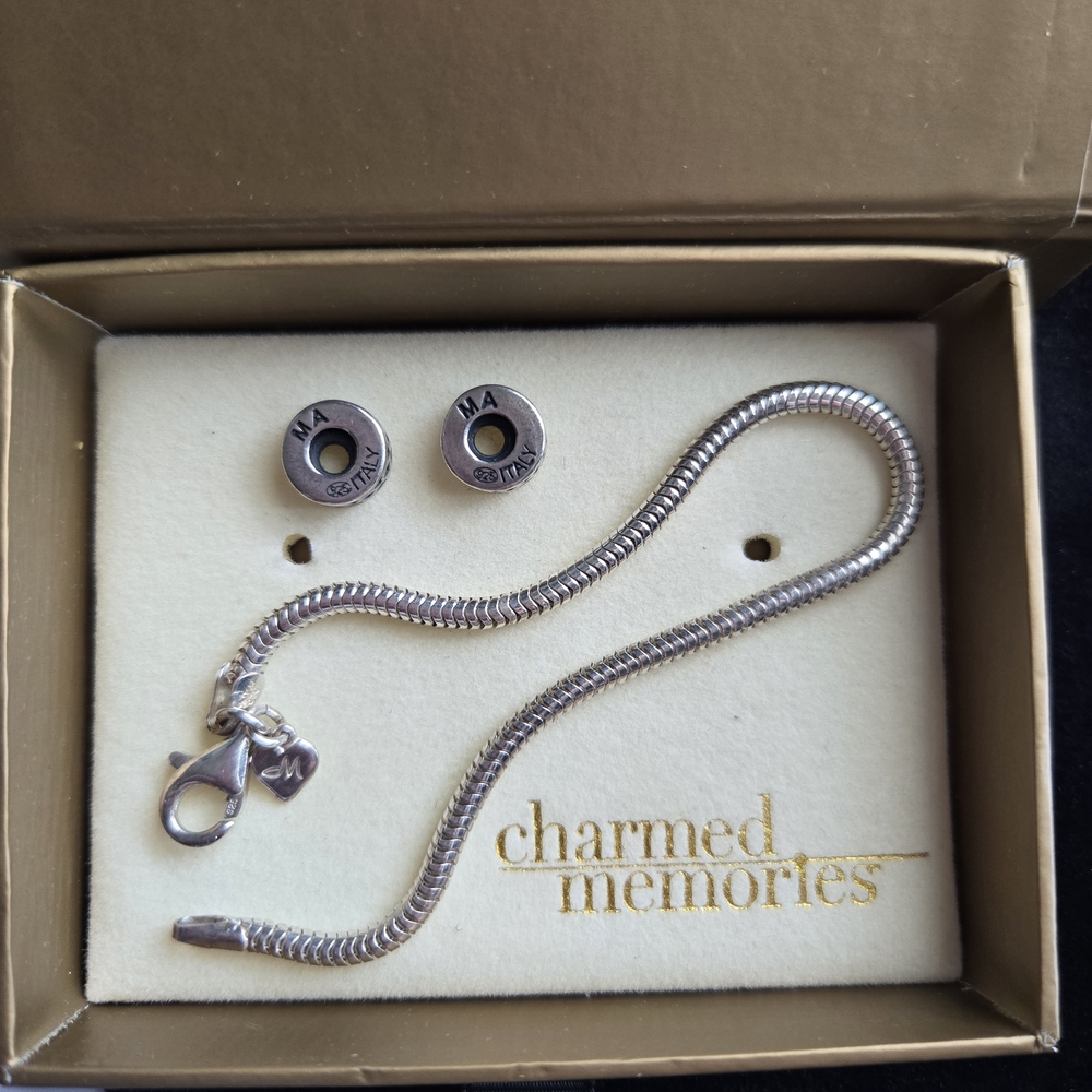 Charmed Memories Silver Charm Bracelet Set